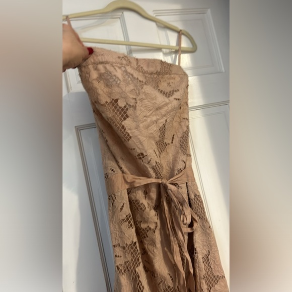 Bird by Juicy Couture Tan Strapless Lace Dress-M - Picture 9 of 9